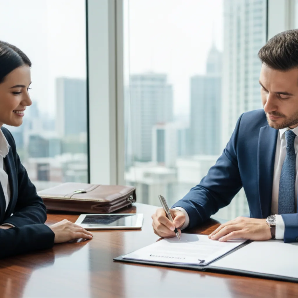 Consultation professionnelle avec signature de contrat pour un site web premium