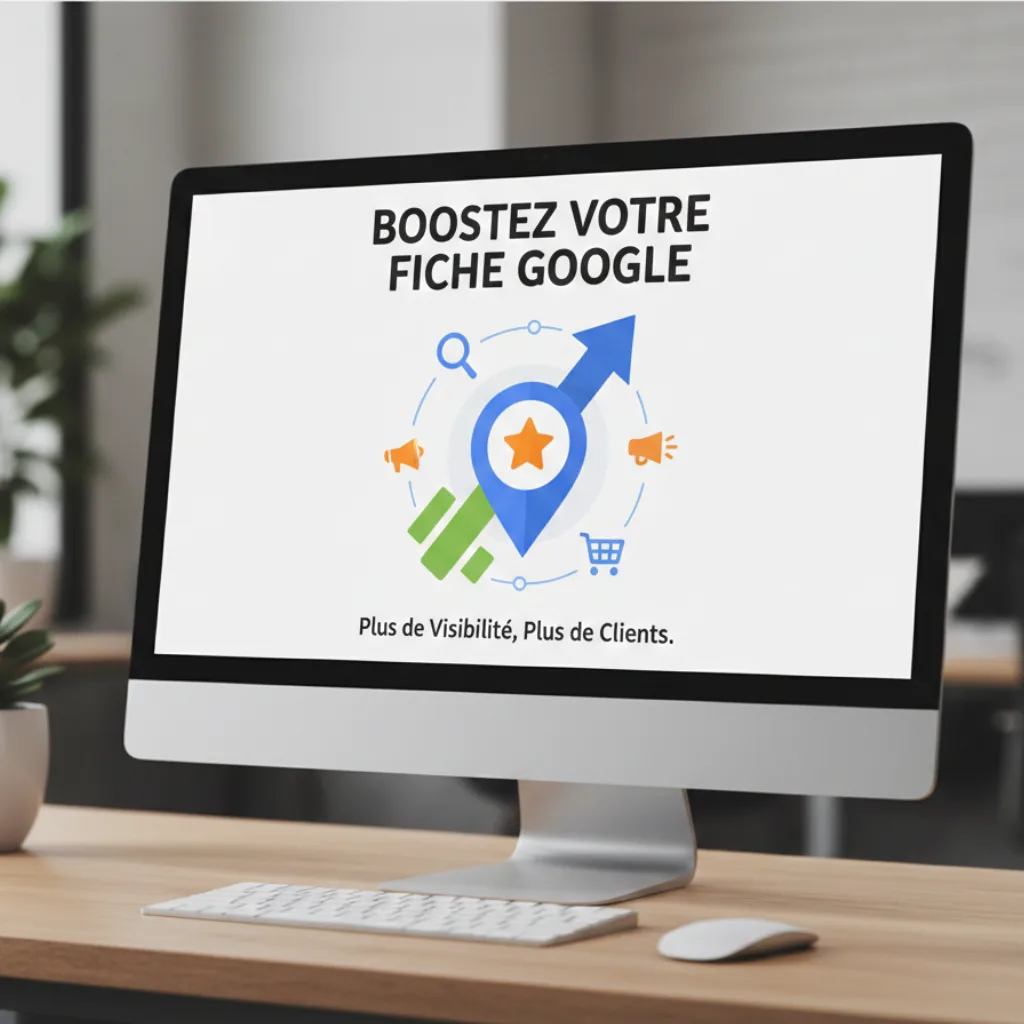 Écran affichant Boostez votre fiche Google pour optimiser sa visibilité locale